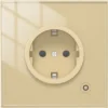 WiFi Смарт Контакт Със Стъклен Панел 16A – Златен