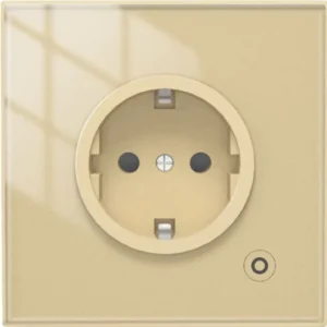 WiFi Смарт Контакт Със Стъклен Панел 16A – Златен