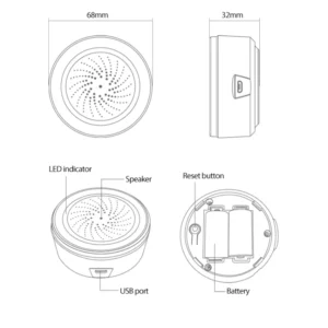 Alternative view of Zigbee Умна аларма Бял