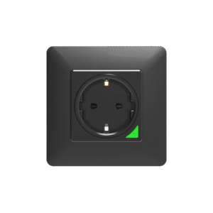 WiFi Смарт електрически контакт с пластмасов панел 16А Черен