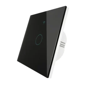 Wifi Ключ за Осветление със Стъклен Панел ЕДНОКОНАЛЕН ЧЕРЕН (Без „Нулев“ Проводник)