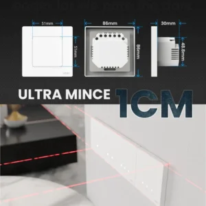Alternative view of Zigbee Star умен механичен ключ с опция без нула Двуканален Сив