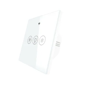 MOES WiFi RF433 димиращ ключ за осветление с бял стъклен панел