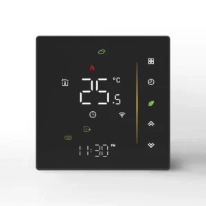 WiFi smart thermostat for water underfloor heating with glass panel