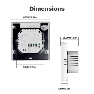 WiFi thermostat for gas boiler and water underfloor heating black